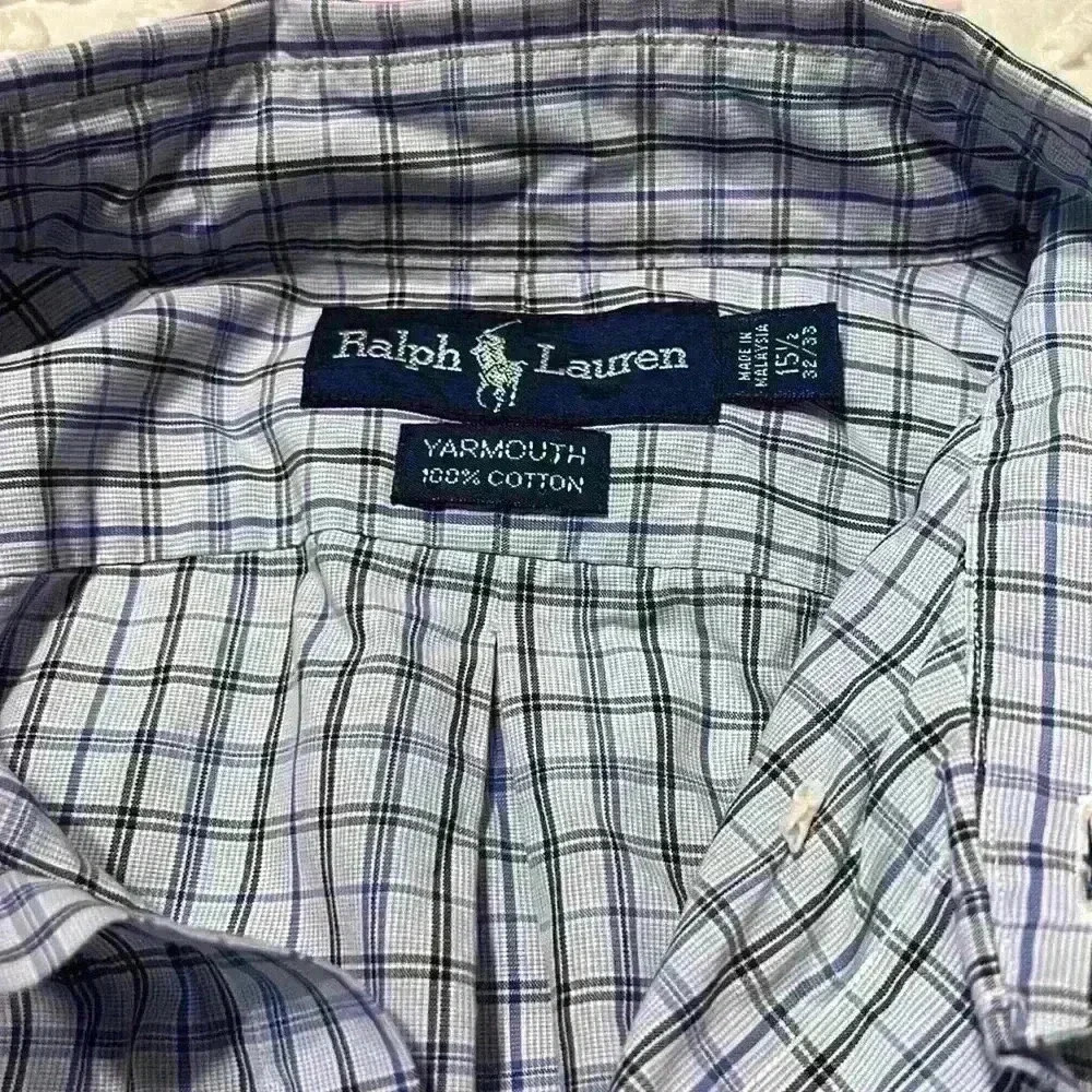 Ralph Lauren Yarmouth 100% cotton plaid dress shirt. Men’s size 15 1/2, 32/33 - Picture 3 of 7